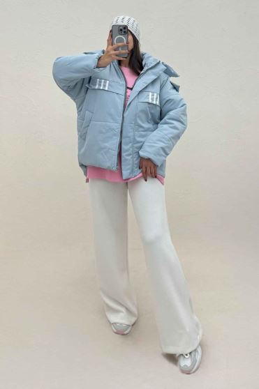 کاپشن کلاه دار پشت بلند