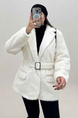 پالتو پوست آستردار کمربنددار اکلت