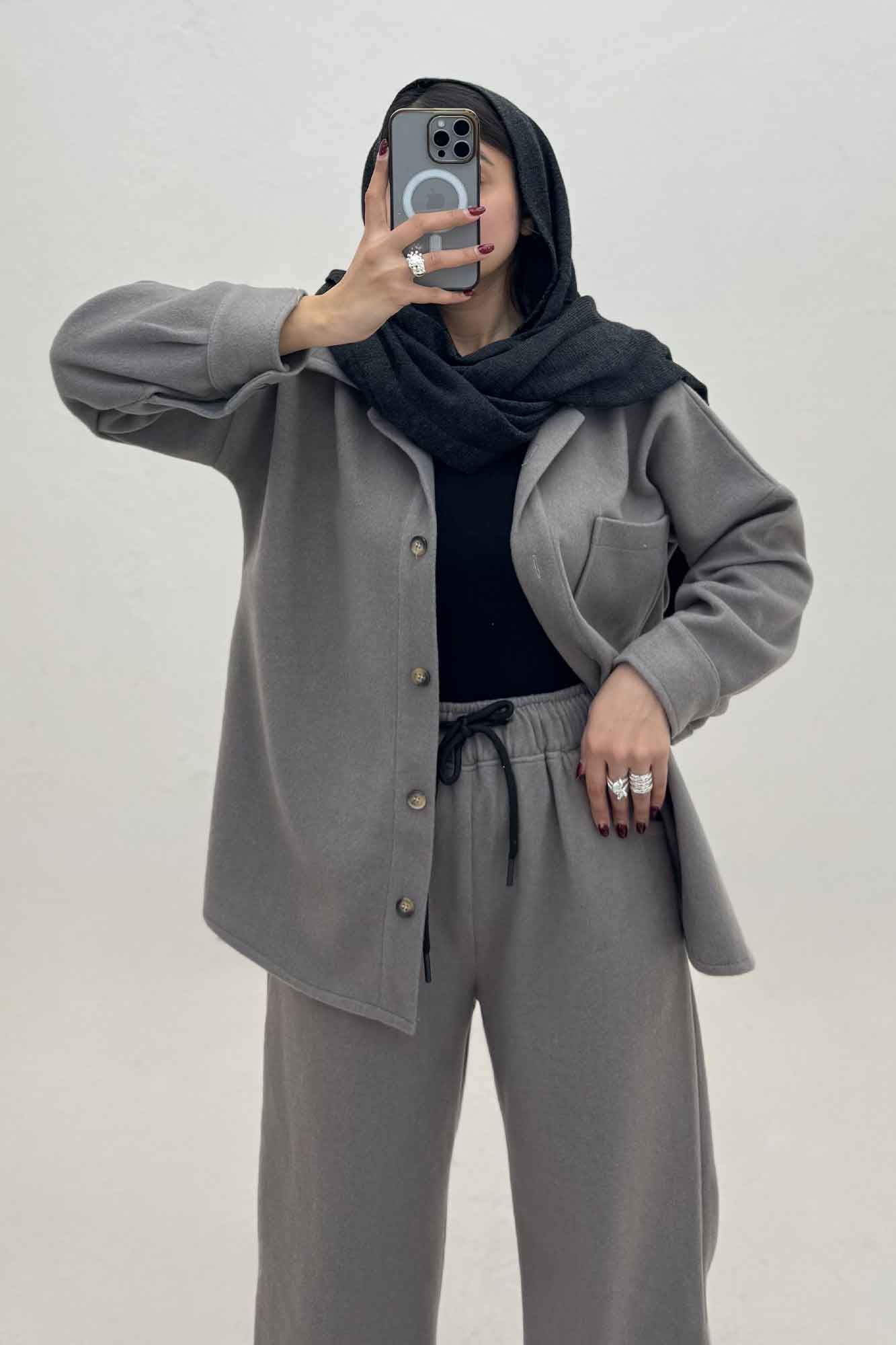 ست پالتو و شلوار تک جیب روناک