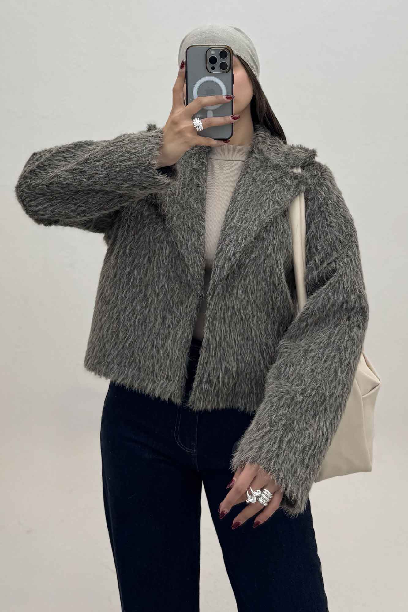 کت خز آستردار تک جیب فیلتو