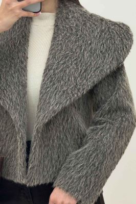 کت خز آستردار یقه پهن