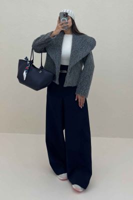 کت خز آستردار یقه پهن