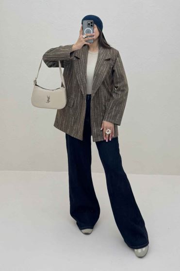 کت فوتر خط چین آستردار SANDRA