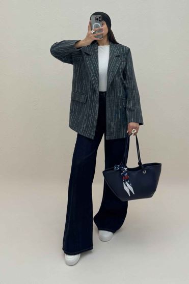 کت فوتر خط چین آستردار SANDRA