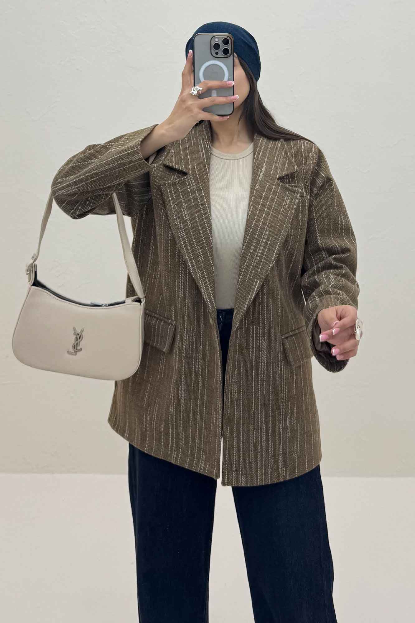 کت فوتر خط چین آستردار SANDRA