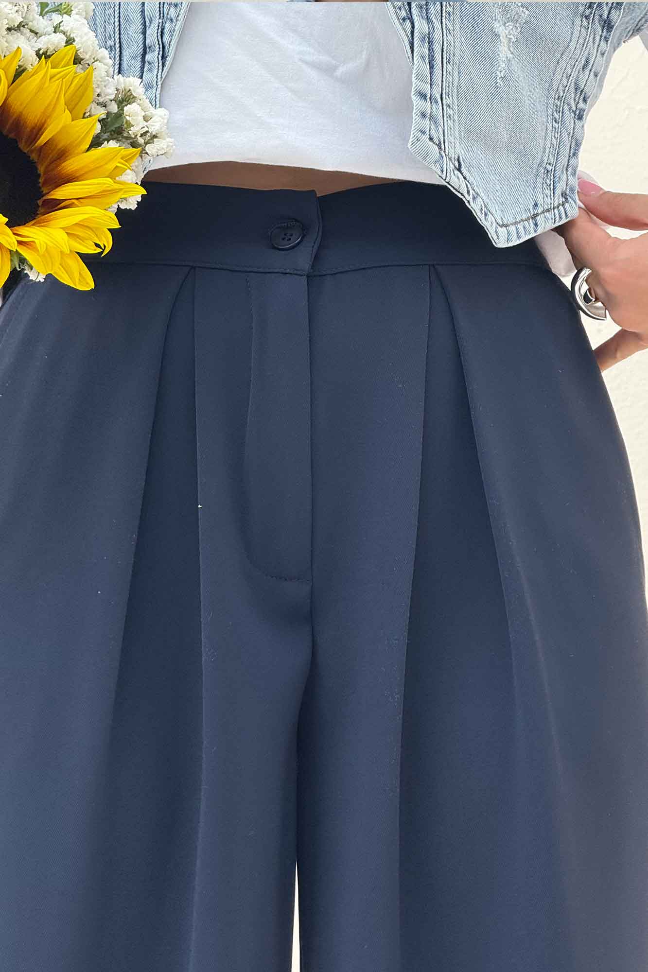 شلوار بگ پیله دار کرپ سان