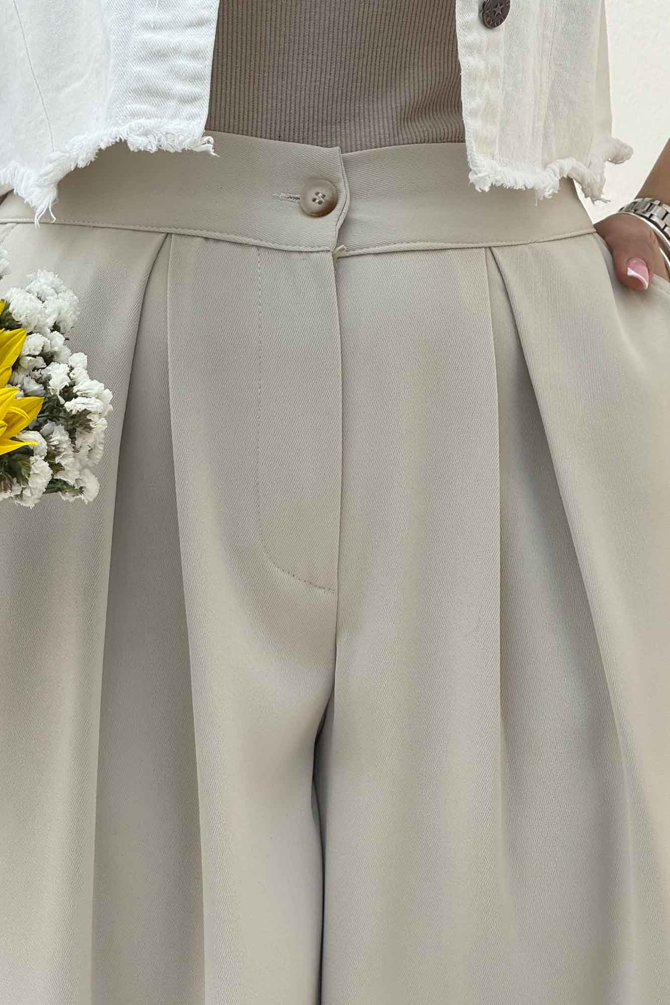 شلوار بگ پیله دار کرپ سان