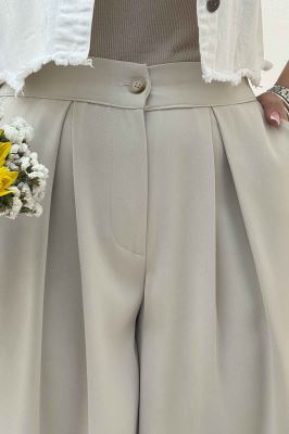 شلوار بگ پیله دار کرپ سان