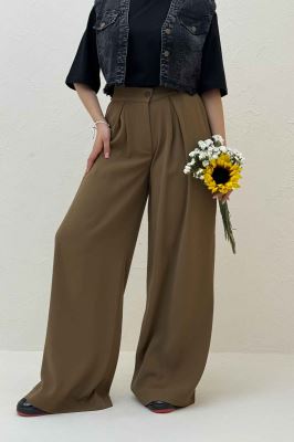 شلوار بگ پیله دار کرپ سان