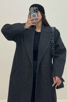 پالتو فوتر کجراه آستردار یقه دو تیکه