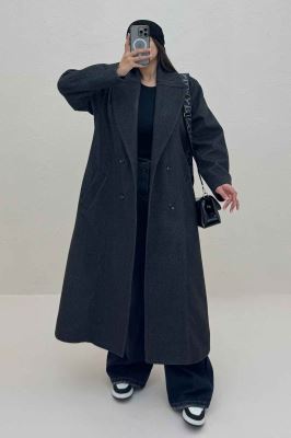 پالتو فوتر کجراه آستردار یقه دو تیکه