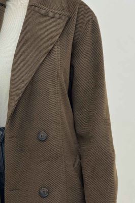 پالتو فوتر کجراه آستردار یقه دو تیکه