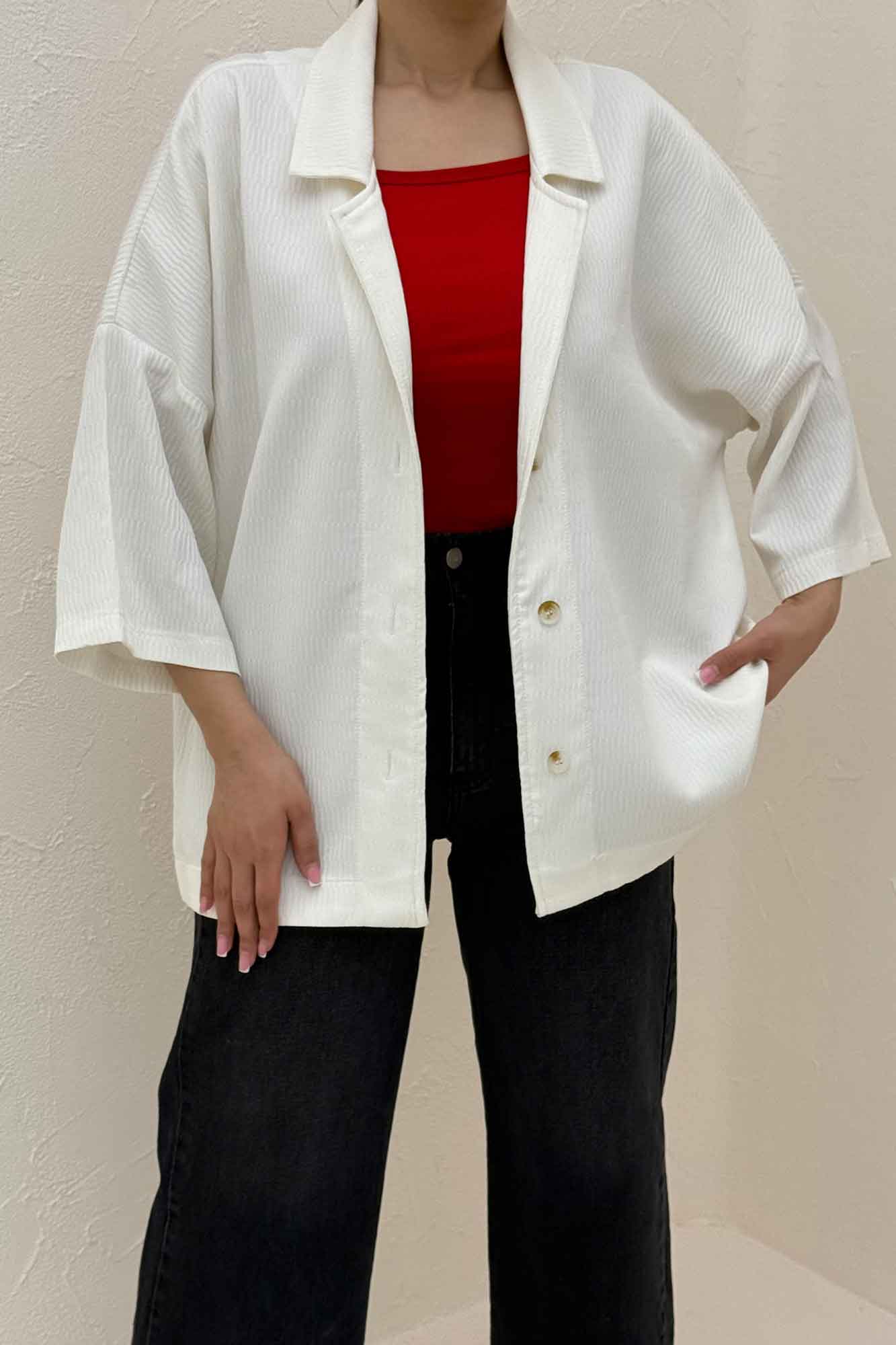 کت یقه شکاری آستین سه رب السا