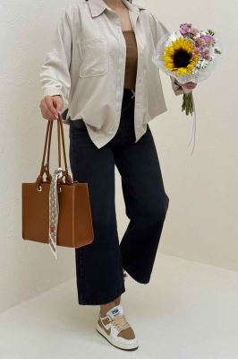 شومیز مانتویی تک جیب لاریسا