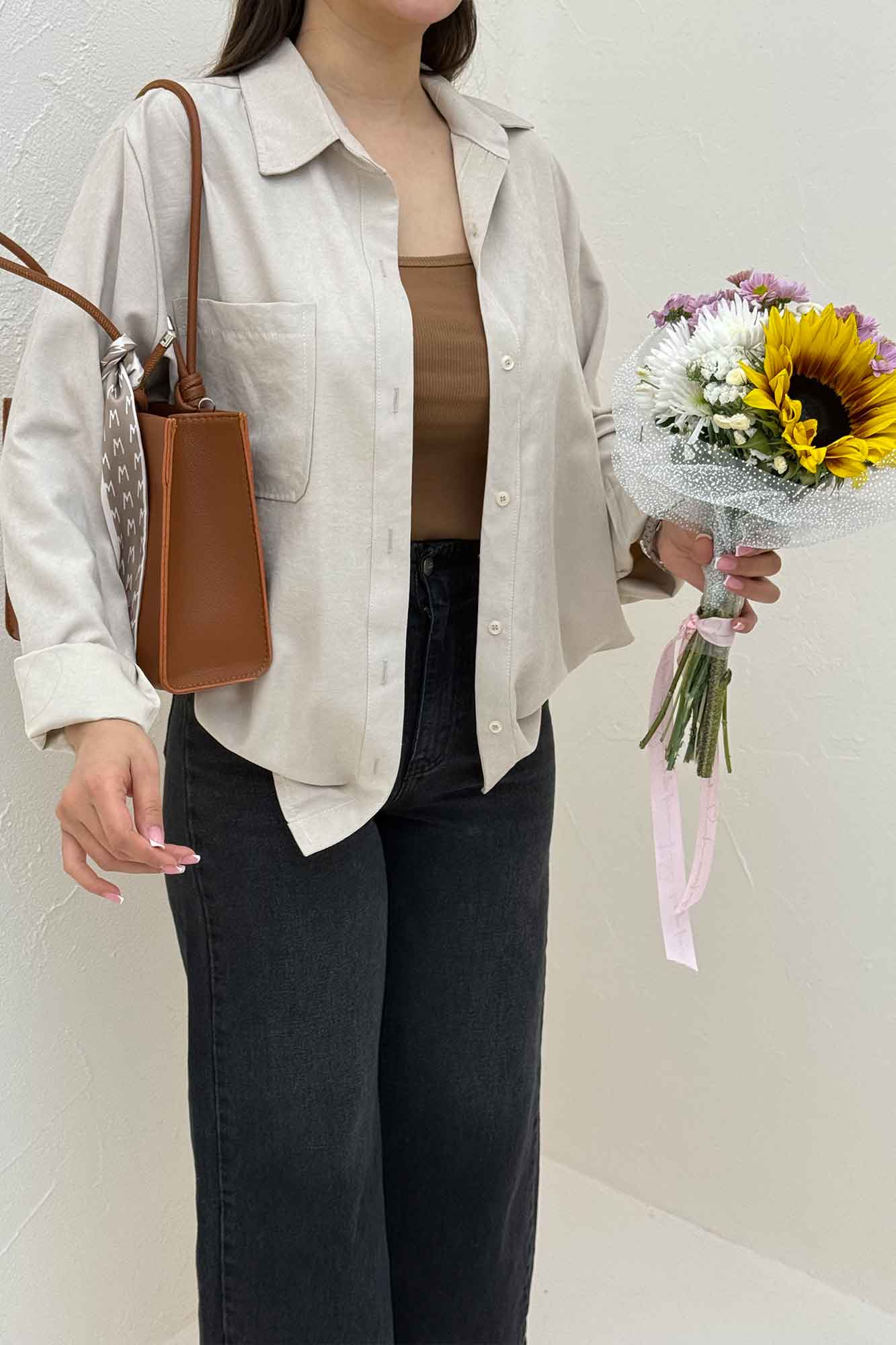 شومیز مانتویی تک جیب لاریسا