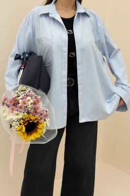 شومیز مانتویی تک جیب لاریسا