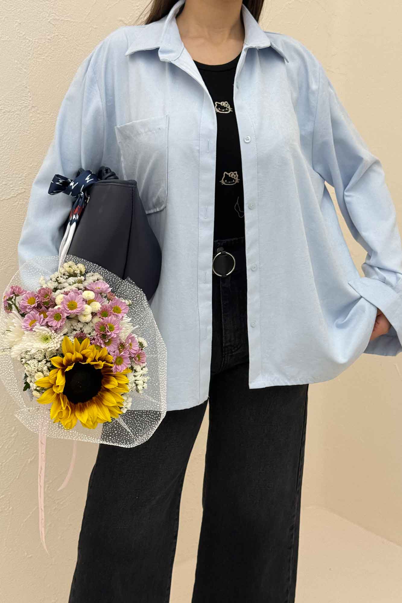 شومیز مانتویی تک جیب لاریسا