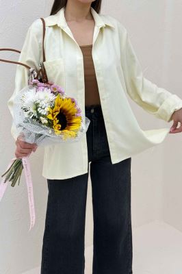 شومیز مانتویی تک جیب لاریسا