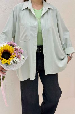 شومیز مانتویی تک جیب لاریسا