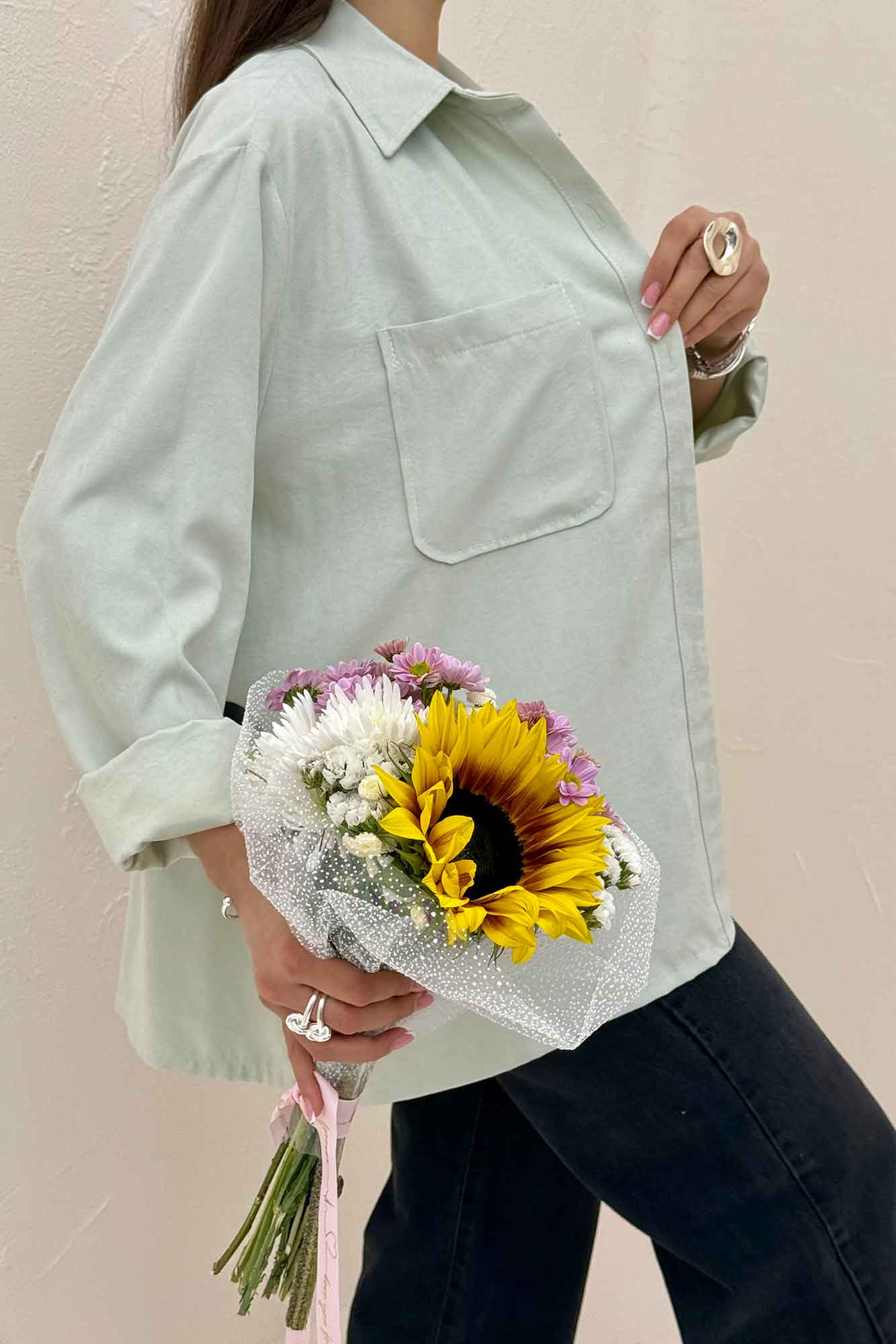 شومیز مانتویی تک جیب لاریسا