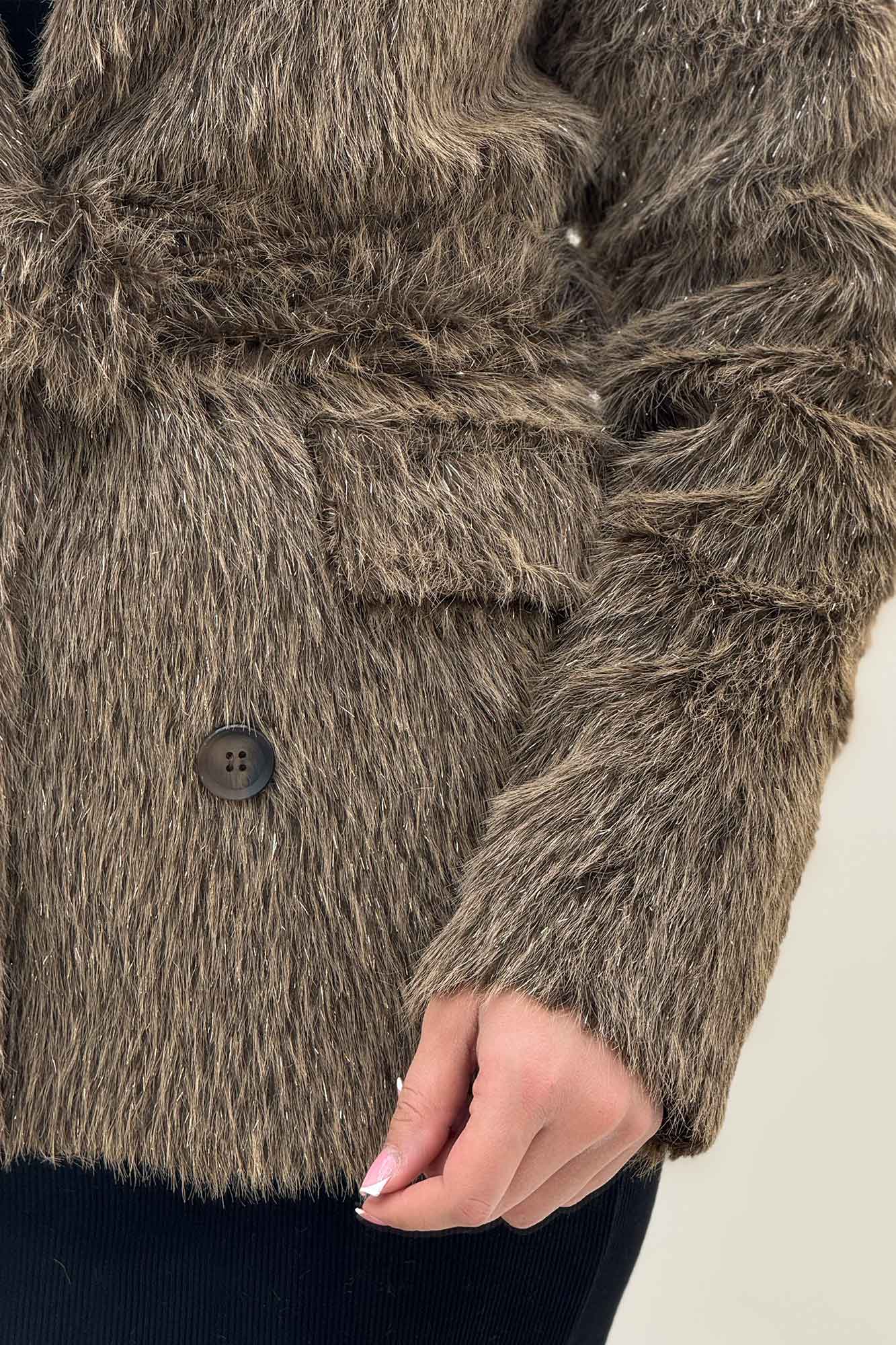 کت خز شاین دار آستردار کمربنددار 