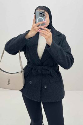 کت ویکتونا آستردار کمربنددار 