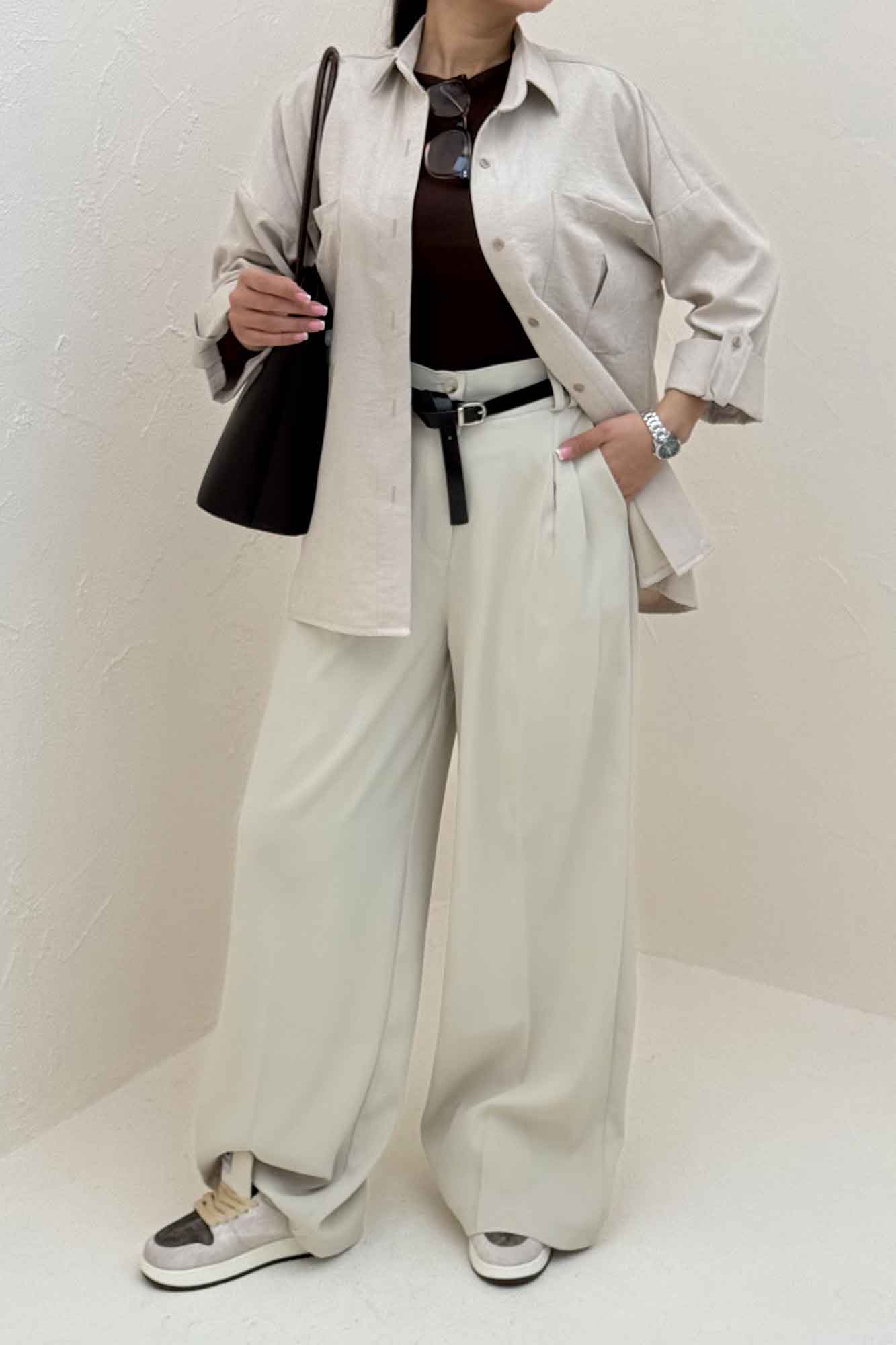 شومیز مانتویی آستین پاگن لاریسا