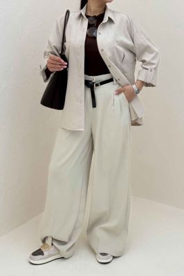 شومیز مانتویی آستین پاگن لاریسا