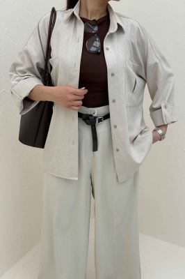 شومیز مانتویی آستین پاگن لاریسا