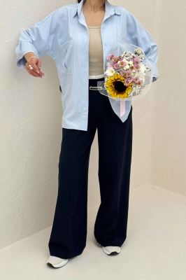 شومیز مانتویی آستین پاگن لاریسا