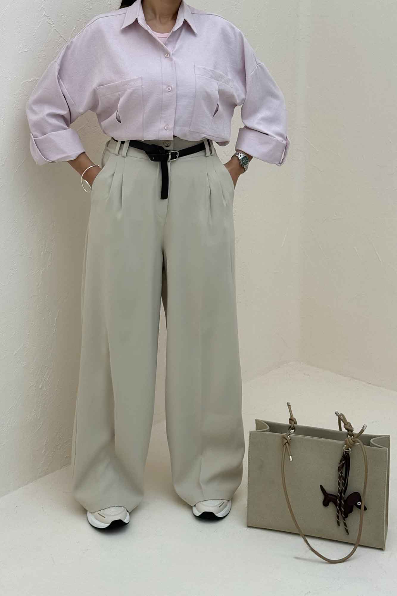 شومیز مانتویی آستین پاگن لاریسا