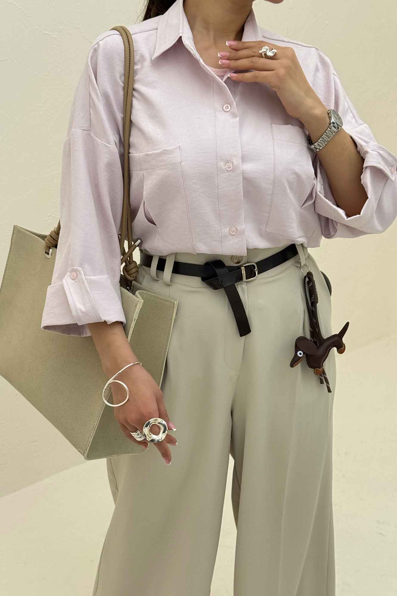 شومیز مانتویی آستین پاگن لاریسا