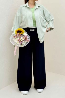 شومیز مانتویی آستین پاگن لاریسا