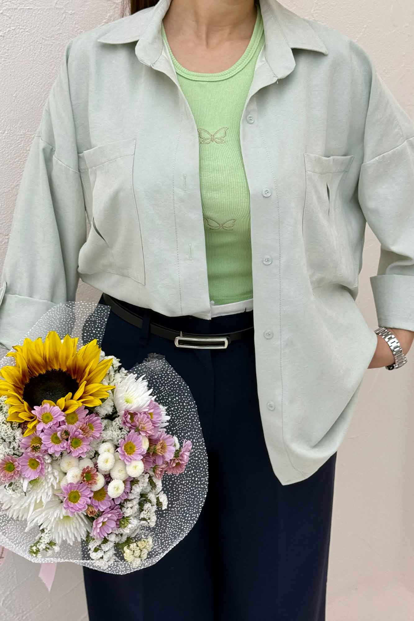 شومیز مانتویی آستین پاگن لاریسا