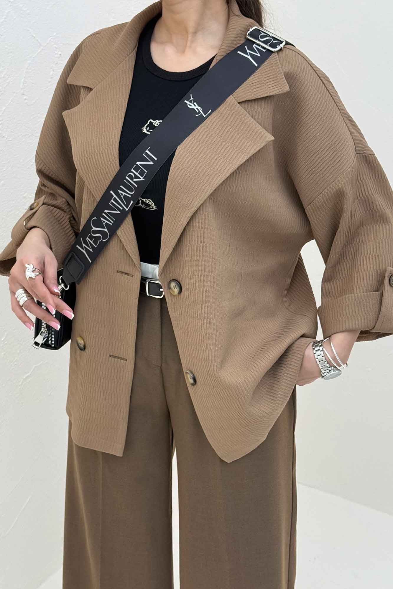 کت پاگن دار دکمه عمودی السا