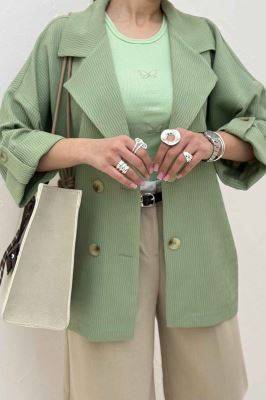 کت پاگن دار دکمه عمودی السا