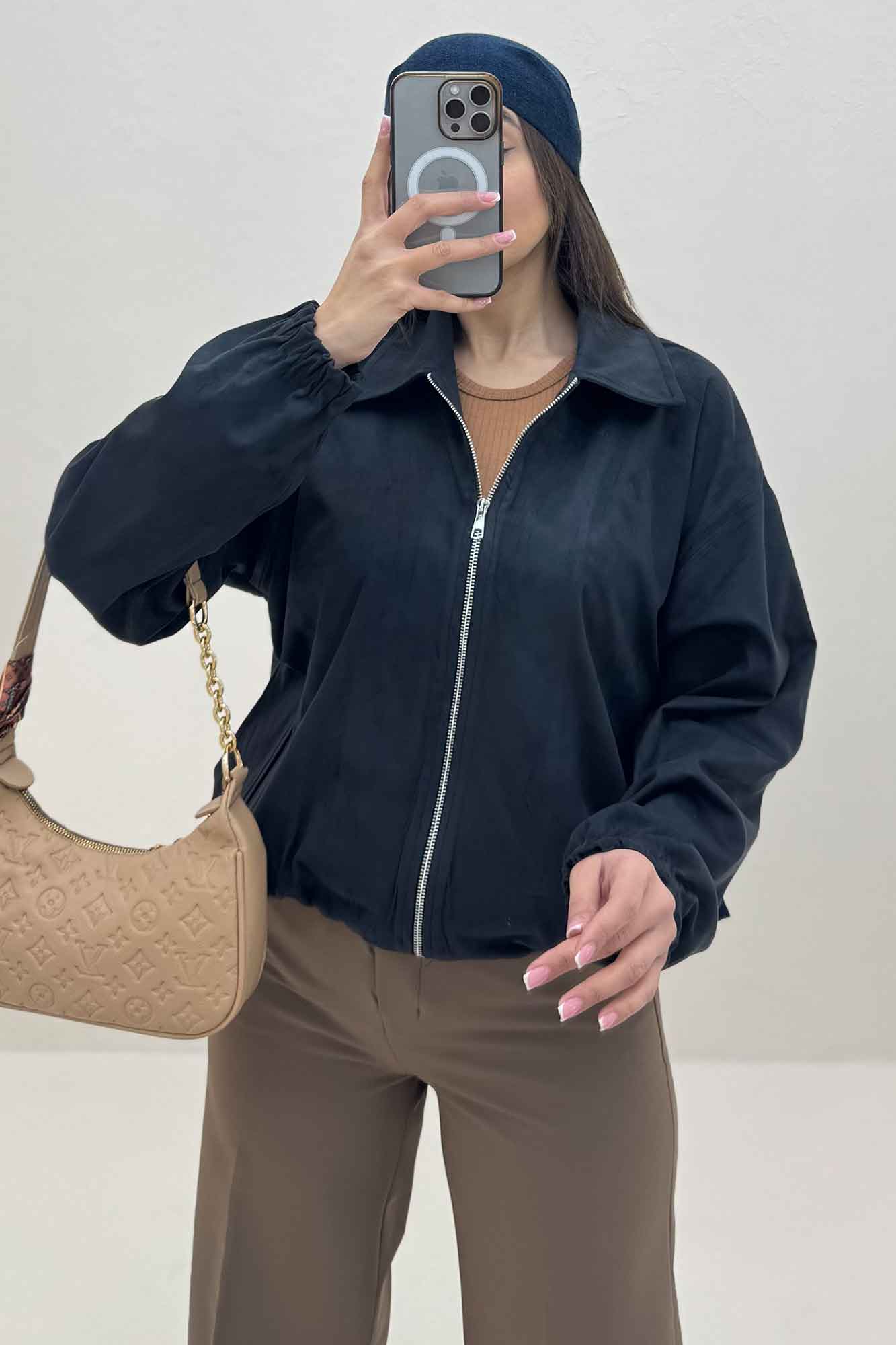 بامبر آستردار جیر زیپدار مچ کش