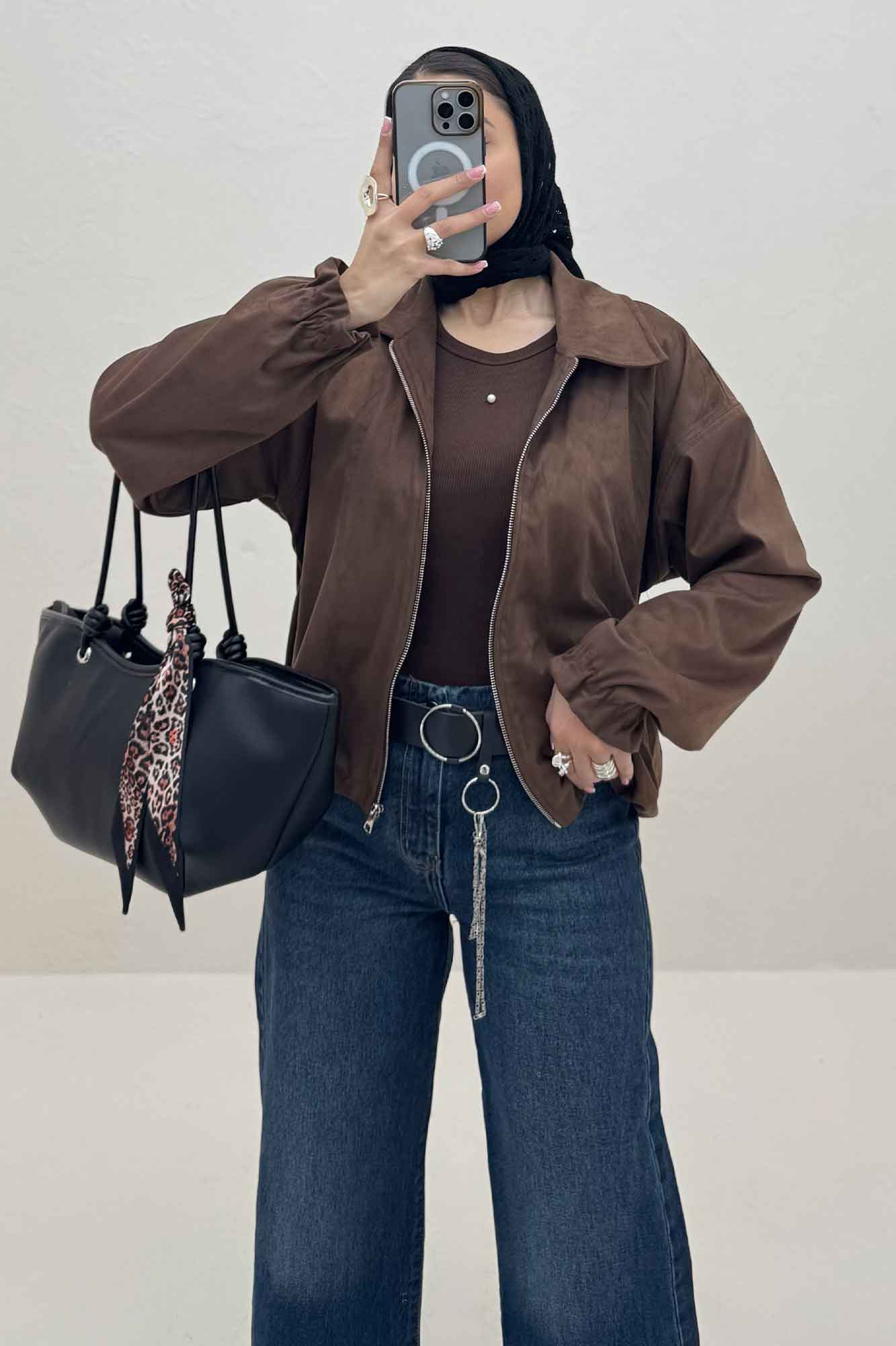 بامبر آستردار جیر زیپدار مچ کش