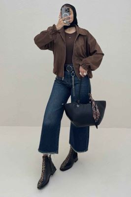 بامبر آستردار جیر زیپدار مچ کش