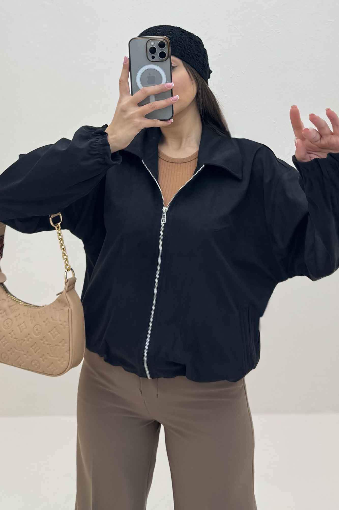 بامبر آستردار جیر زیپدار مچ کش