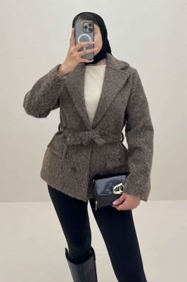 کت ویکتونا آستردار کمربنددار 