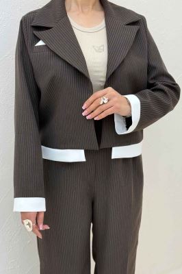 ست کت و شلوار دیپلمات لبه سفید R