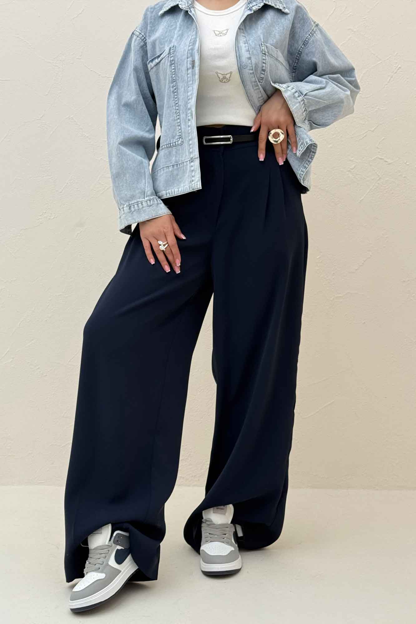 شلوار بگ کرپ سان دو دکمه