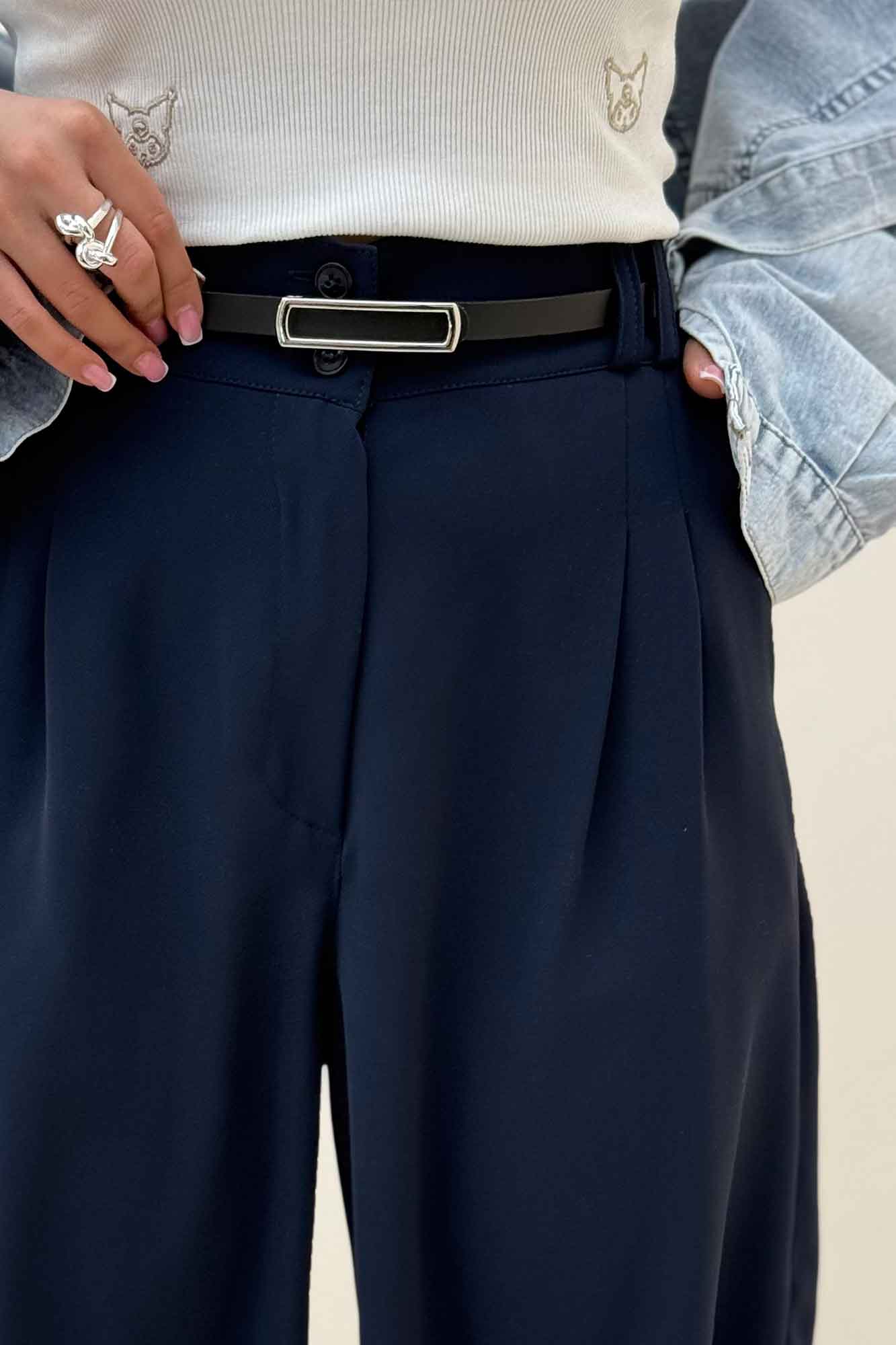 شلوار بگ کرپ سان دو دکمه