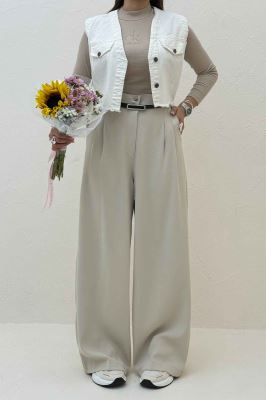 شلوار بگ کرپ سان دو دکمه