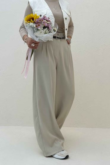 شلوار بگ کرپ سان دو دکمه