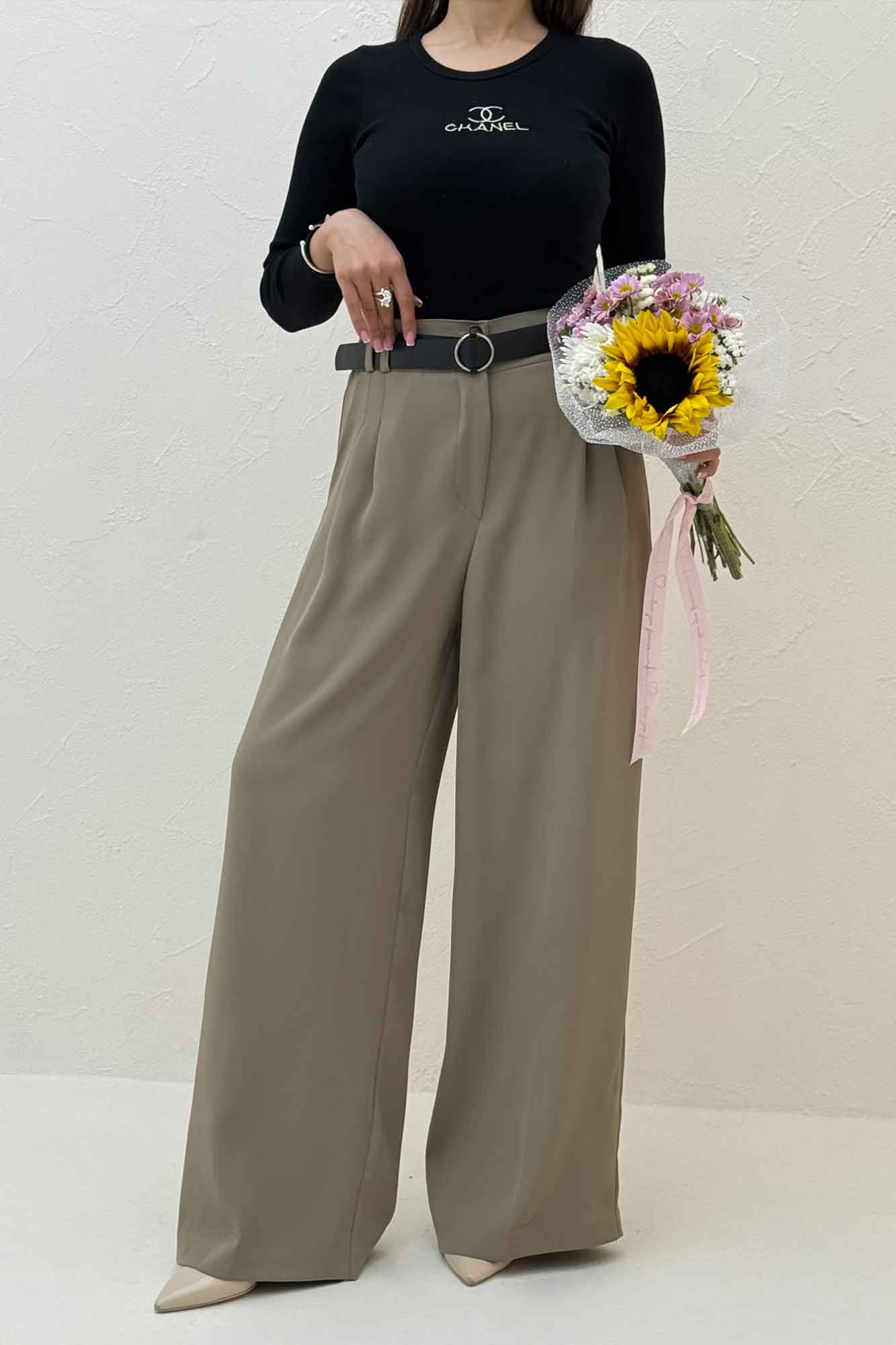 شلوار بگ کرپ سان دو دکمه