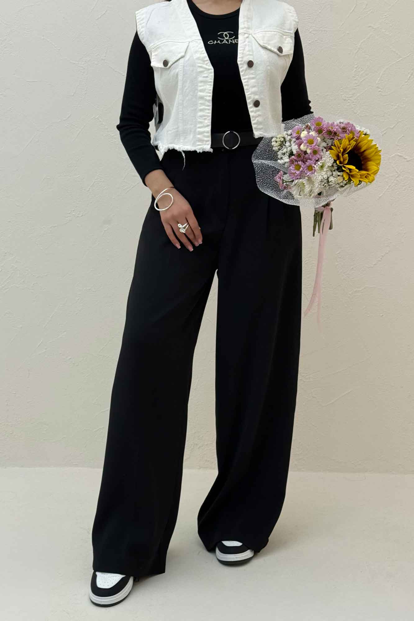 شلوار بگ کرپ سان دو دکمه