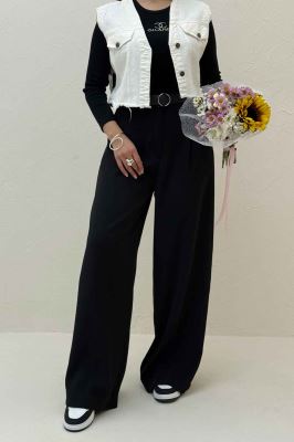 شلوار بگ کرپ سان دو دکمه