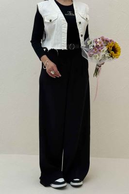 شلوار بگ کرپ سان دو دکمه